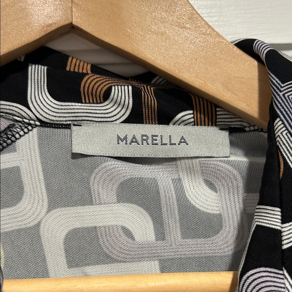 MARELLA Multicolor Geometric Long Sleeve Dress - Picture 8 of 8